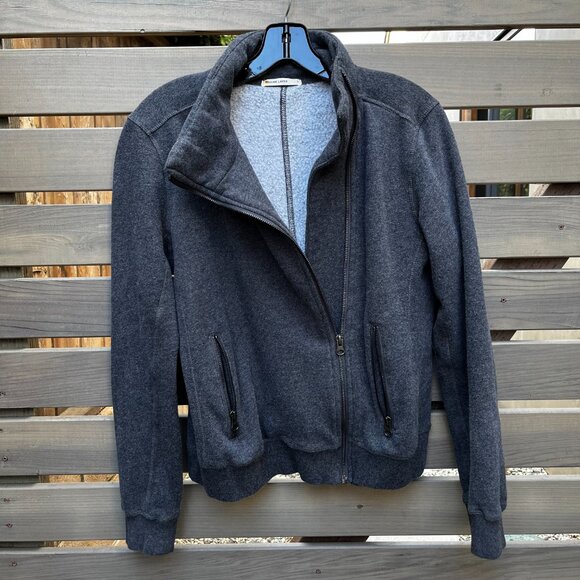 Marine Layer Dark Gray Asymmetrical Full Zipper Jacket, Soft and Warm, Small - Picture 6 of 6